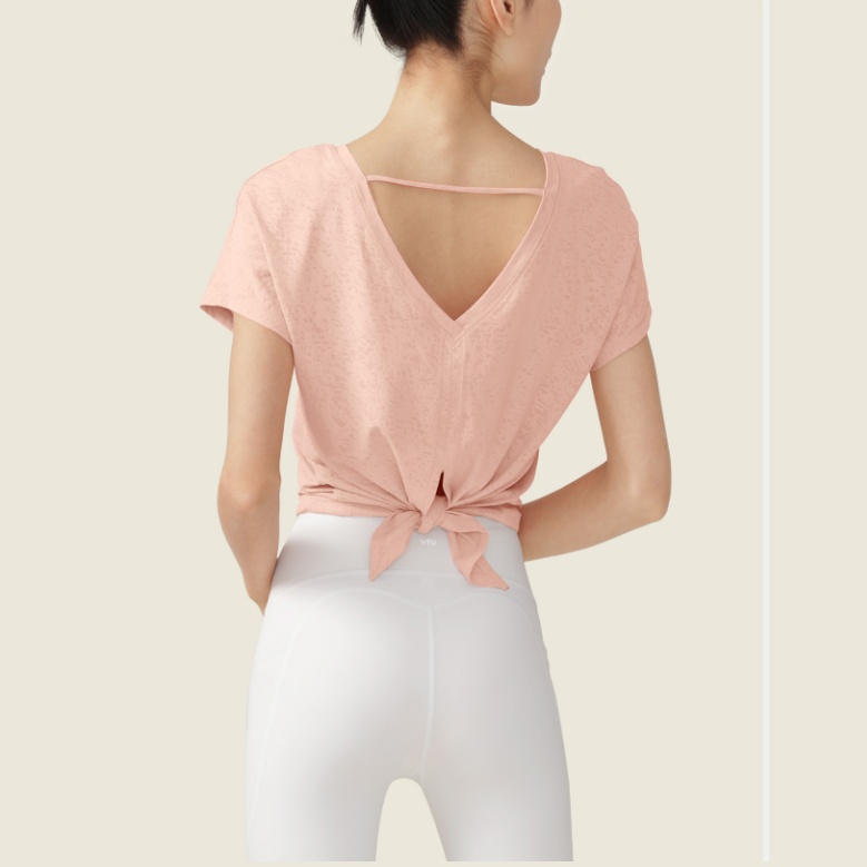 Womens Burnout Yoga T-Shirt Short Sleeve Athletic Top